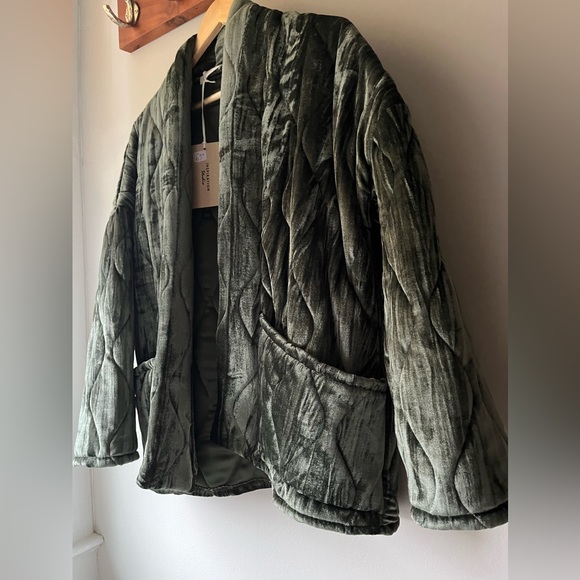 French Quilted Deep Green-Blue Jacket - NWT - Picture 6 of 6